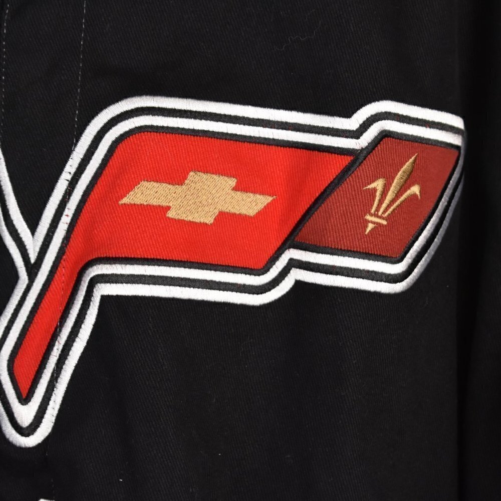 Vintage JH Design Corvette Black Embroidered Jacket Size 3XL Race Car Full Snaps - Picture 4 of 16